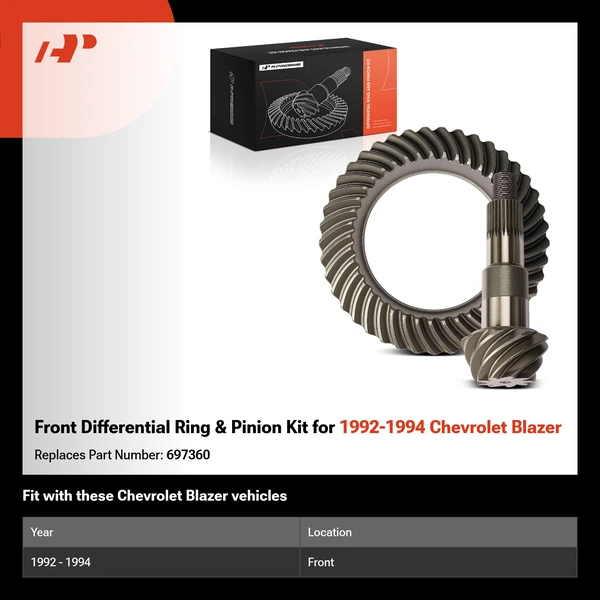 Front Differential Ring & Pinion Kit for 1992-1994 Chevrolet Blazer