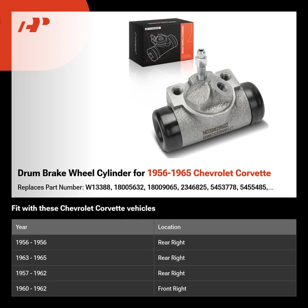 Drum Brake Wheel Cylinder for 1956-1965 Chevrolet Corvette