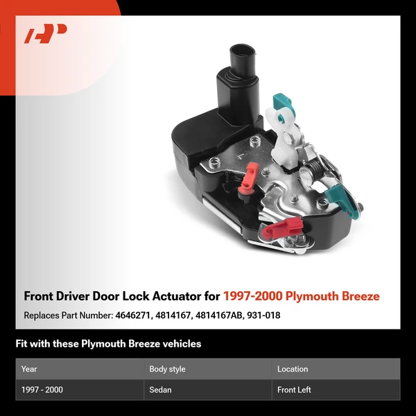 Front Driver Door Lock Actuator for 1997-2000 Plymouth Breeze