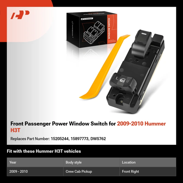 Front Passenger Power Window Switch for 2009-2010 Hummer H3T