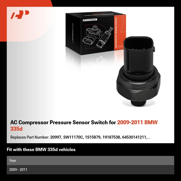 AC Compressor Pressure Sensor Switch for 2009-2011 BMW 335d