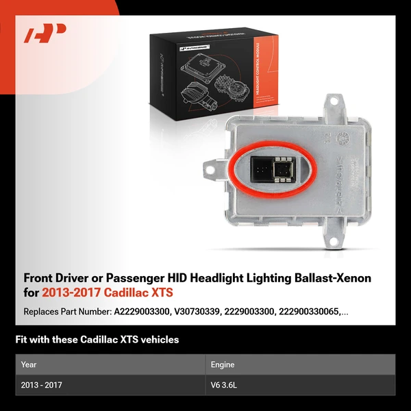 Front Driver or Passenger HID Headlight Lighting Ballast-Xenon for 2013-2017 Cadillac XTS