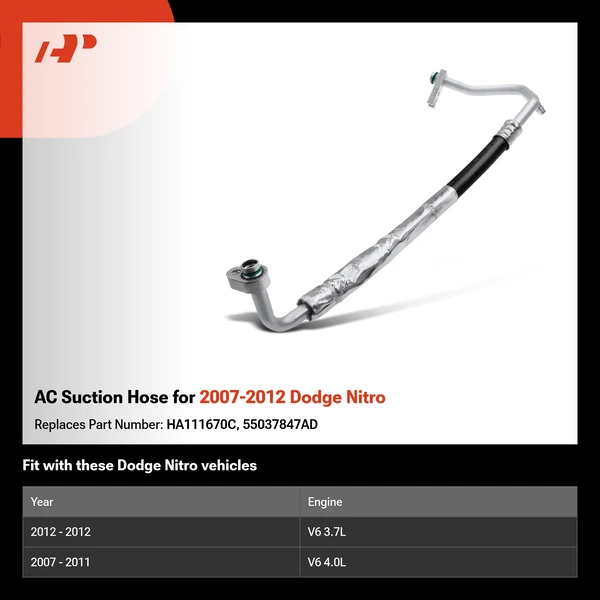 AC Suction Hose for 2007-2012 Dodge Nitro