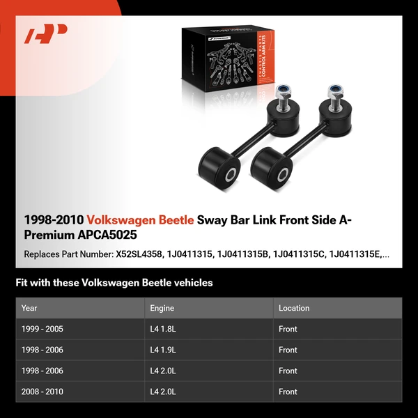 1998-2010 Volkswagen Beetle Sway Bar Link Front Side A-Premium APCA5025