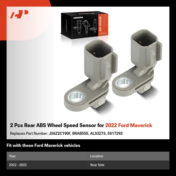 2 Pcs Rear ABS Wheel Speed Sensor for 2022 Ford Maverick