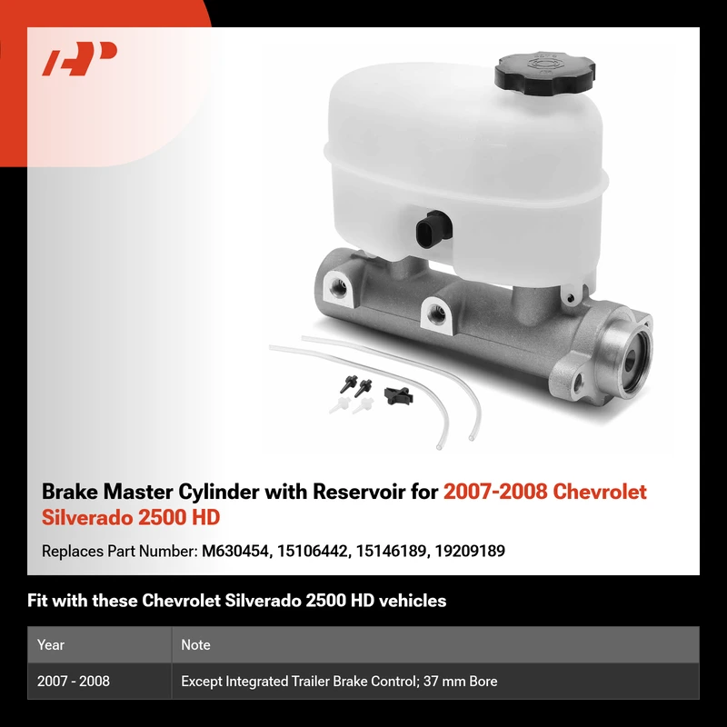 Brake Master Cylinder with Reservoir for 2007-2008 Chevrolet Silverado 2500 HD