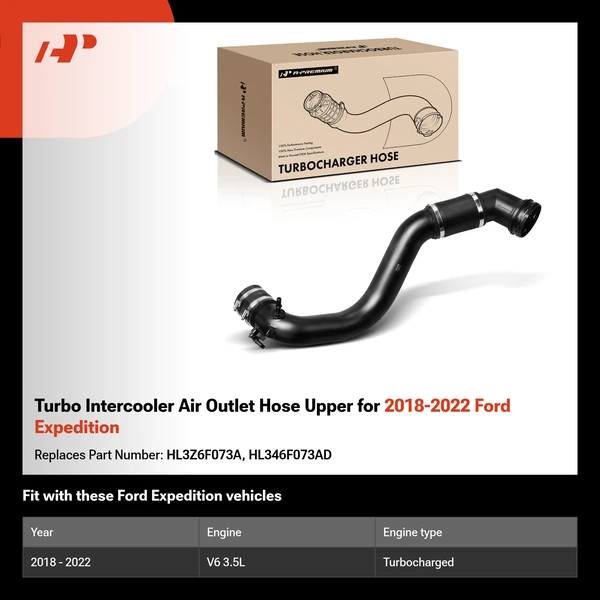 Turbo Intercooler Air Outlet Hose Upper for 2018-2022 Ford Expedition