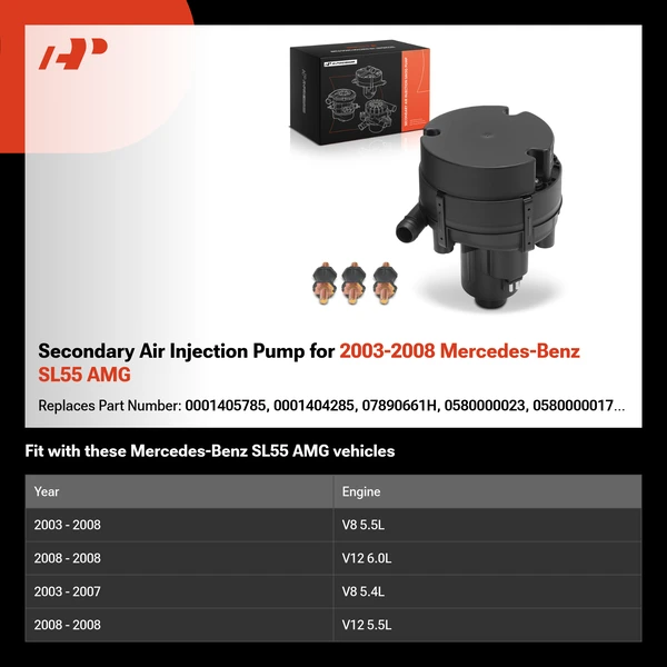 Secondary Air Injection Pump for 2003-2008 Mercedes-Benz SL55 AMG