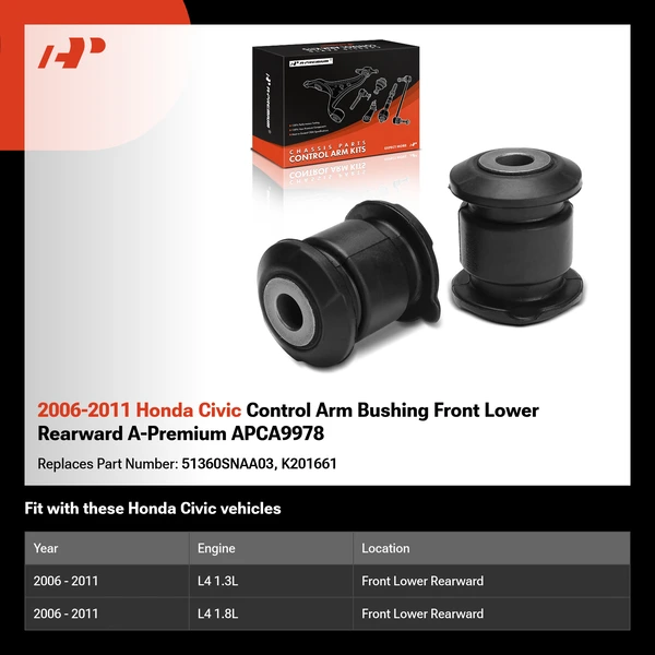 2006-2011 Honda Civic Control Arm Bushing Front Lower Rearward A-Premium APCA9978