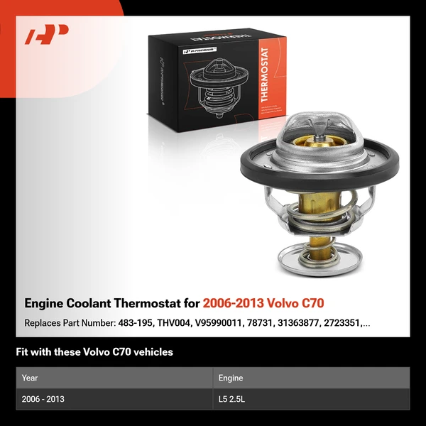 Engine Coolant Thermostat for 2006-2013 Volvo C70