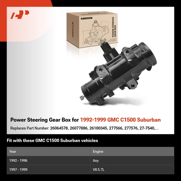 Power Steering Gear Box for 1992-1999 GMC C1500 Suburban