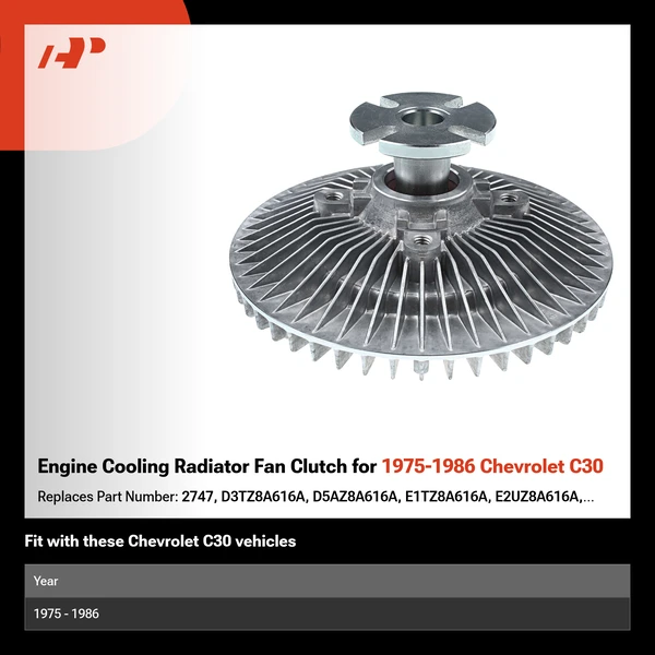 Engine Cooling Radiator Fan Clutch for 1975-1986 Chevrolet C30