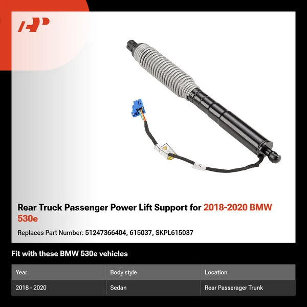 Rear Truck Passenger Power Lift Support for 2018-2020 BMW 530e