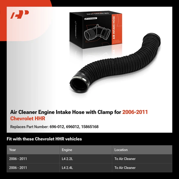 Air Cleaner Engine Intake Hose with Clamp for 2006-2011 Chevrolet HHR