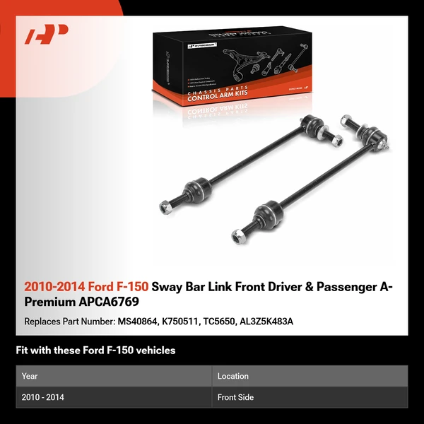 2010-2014 Ford F-150 Sway Bar Link Front Driver & Passenger A-Premium APCA6769