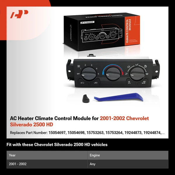 AC Heater Climate Control Module for 2001-2002 Chevrolet Silverado 2500 HD