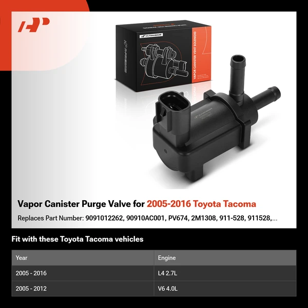Vapor Canister Purge Valve for 2005-2016 Toyota Tacoma