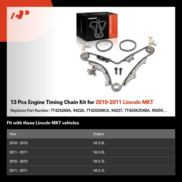 13 Pcs Engine Timing Chain Kit for 2010-2011 Lincoln MKT