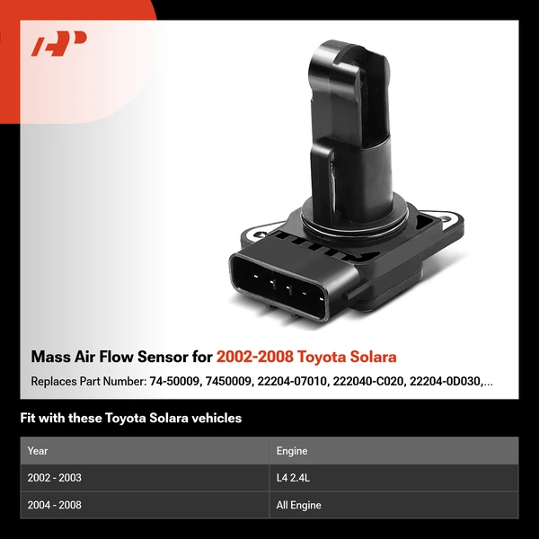 Mass Air Flow Sensor for 2002-2008 Toyota Solara