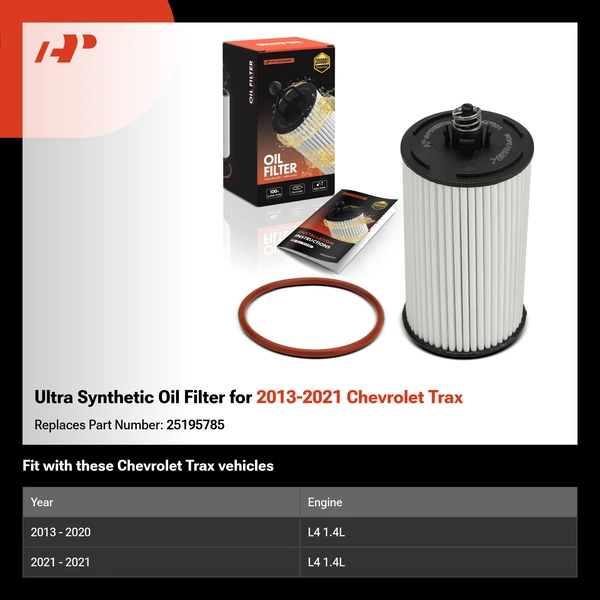 Ultra Synthetic Oil Filter for 2013-2021 Chevrolet Trax