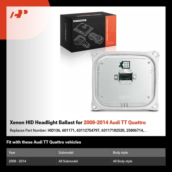 Xenon HID Headlight Ballast for 2008-2014 Audi TT Quattro