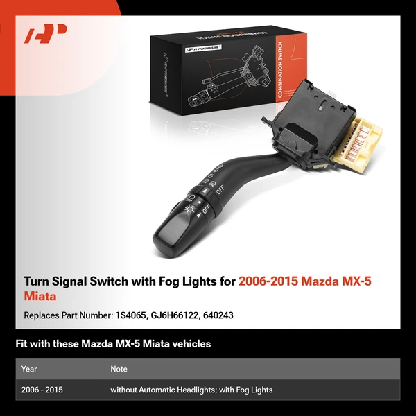 Turn Signal Switch with Fog Lights for 2006-2015 Mazda MX-5 Miata