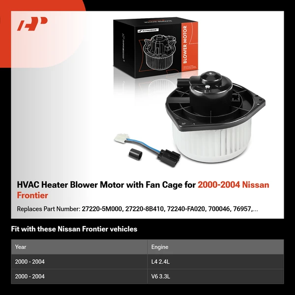 HVAC Heater Blower Motor with Fan Cage for 2000-2004 Nissan Frontier