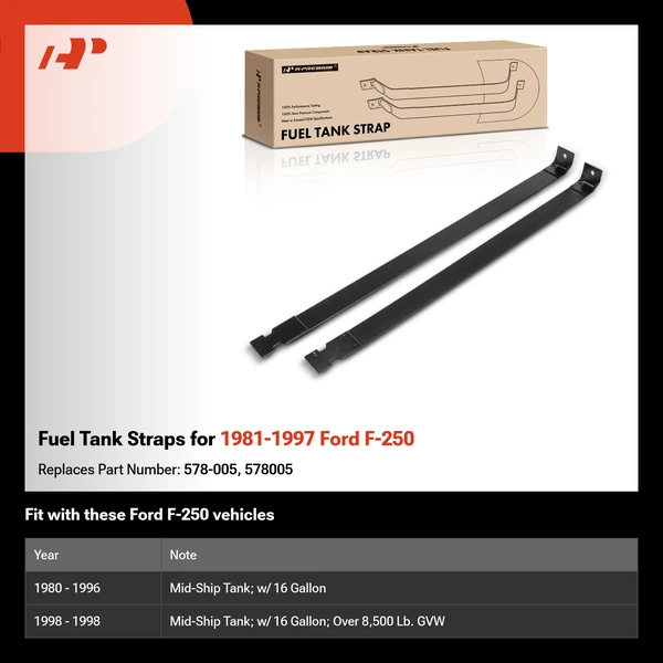 Fuel Tank Straps for 1981-1997 Ford F-250