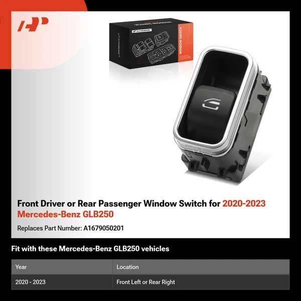 Front Driver or Rear Passenger Window Switch for 2020-2023 Mercedes-Benz GLB250