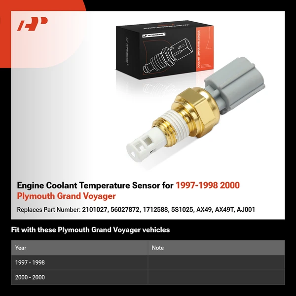 Engine Coolant Temperature Sensor for 1997-1998 2000 Plymouth Grand Voyager