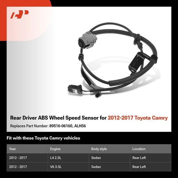 Rear Driver ABS Wheel Speed Sensor for 2012-2017 Toyota Camry
