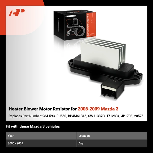 Heater Blower Motor Resistor for 2006-2009 Mazda 3
