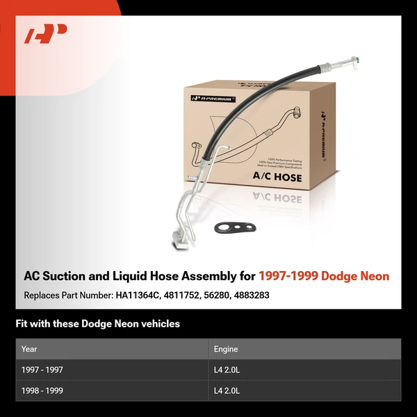 AC Suction and Liquid Hose Assembly for 1997-1999 Dodge Neon