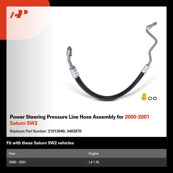 Power Steering Pressure Line Hose Assembly for 2000-2001 Saturn SW2