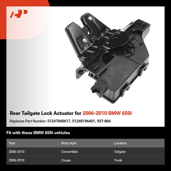 Rear Tailgate Lock Actuator for 2006-2010 BMW 650i