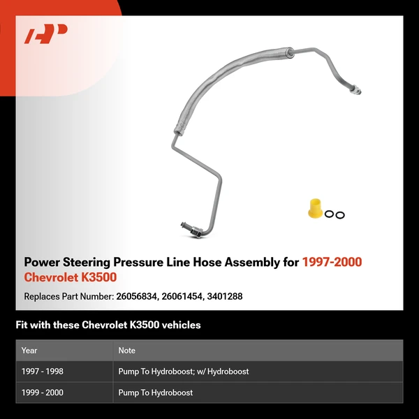 Power Steering Pressure Line Hose Assembly for 1997-2000 Chevrolet K3500