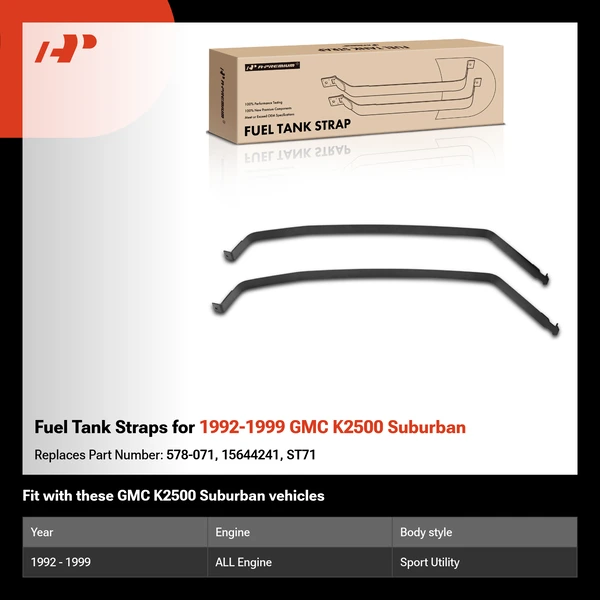 Fuel Tank Straps for 1992-1999 GMC K2500 Suburban