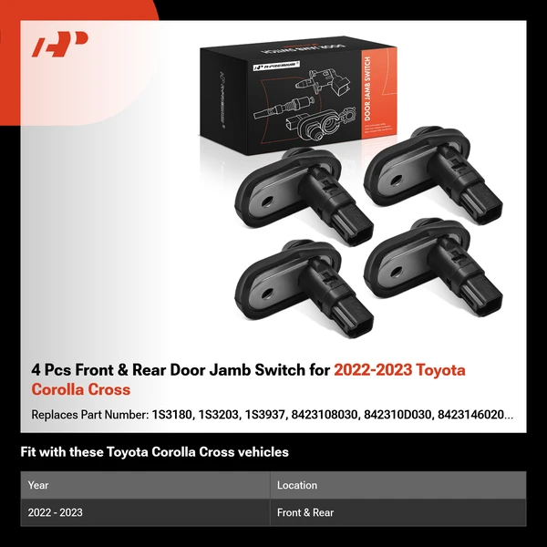 4 Pcs Front & Rear Door Jamb Switch for 2022-2023 Toyota Corolla Cross