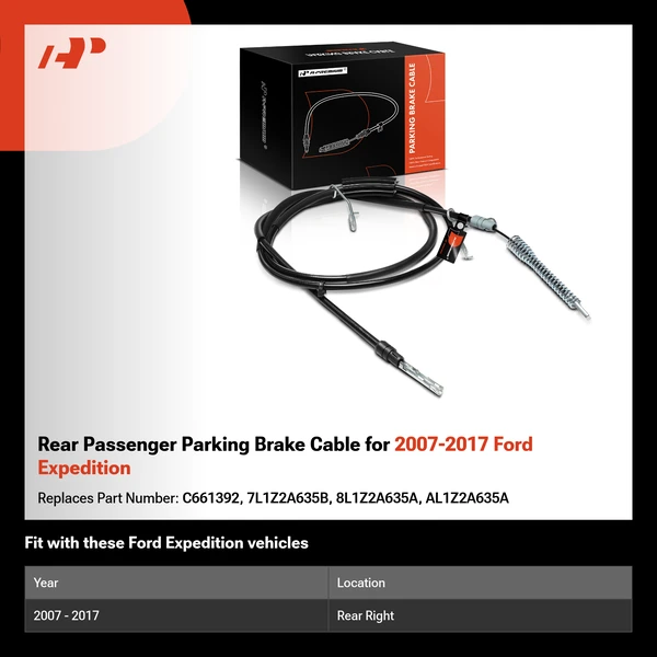 Rear Passenger Parking Brake Cable for 2007-2017 Ford Expedition