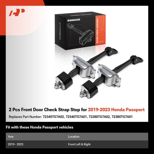 2 Pcs Front Door Check Strap Stop for 2019-2023 Honda Passport