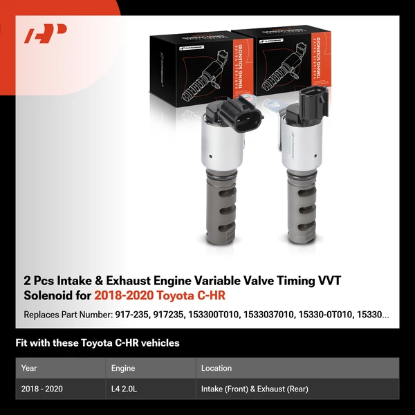 2 Pcs Intake & Exhaust Engine Variable Valve Timing VVT Solenoid for 2018-2020 Toyota C-HR