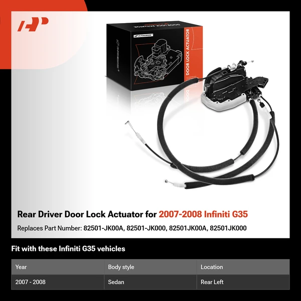 Rear Driver Door Lock Actuator for 2007-2008 Infiniti G35