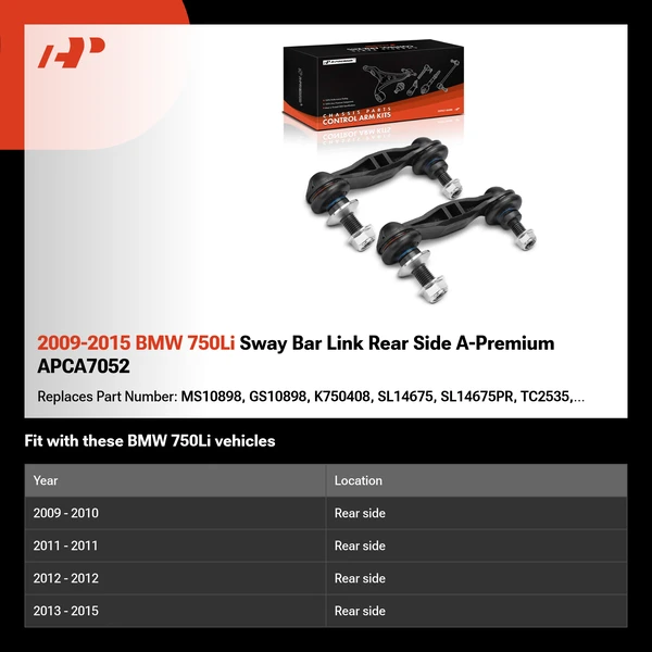 2009-2015 BMW 750Li Sway Bar Link Rear Side A-Premium APCA7052