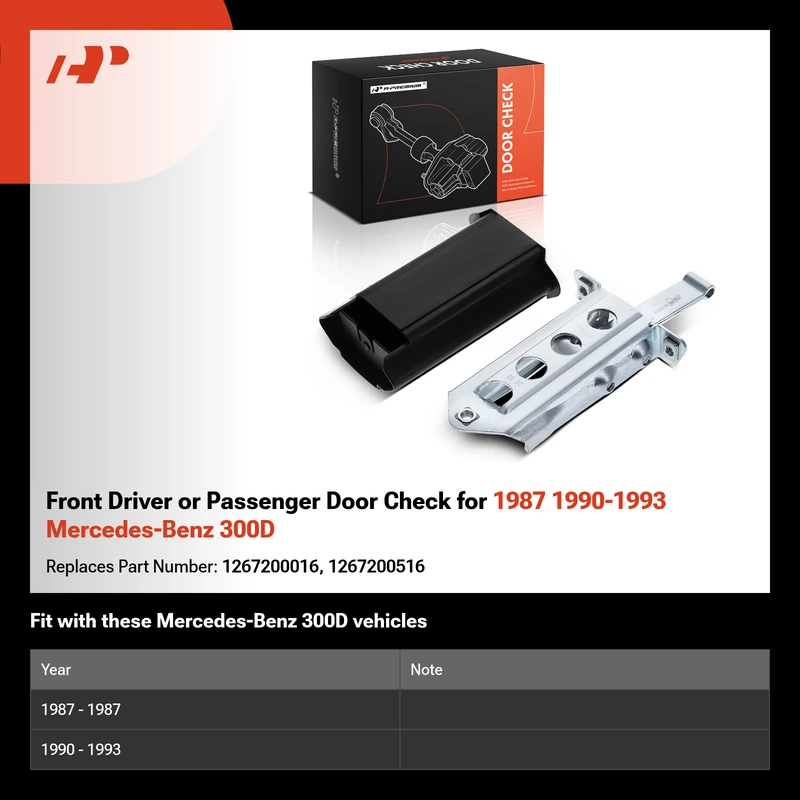 Front Driver or Passenger Door Check for 1987 1990-1993 Mercedes-Benz 300D