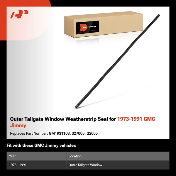 Outer Tailgate Window Weatherstrip Seal for 1973-1991 GMC Jimmy