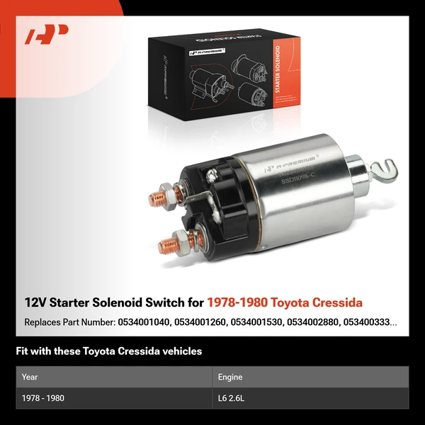 12V Starter Solenoid Switch for 1978-1980 Toyota Cressida