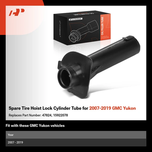 Spare Tire Hoist Lock Cylinder Tube for 2007-2019 GMC Yukon
