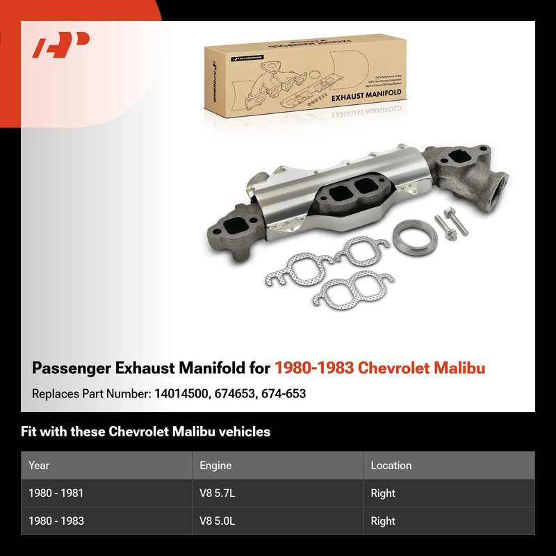 Passenger Exhaust Manifold for 1980-1983 Chevrolet Malibu