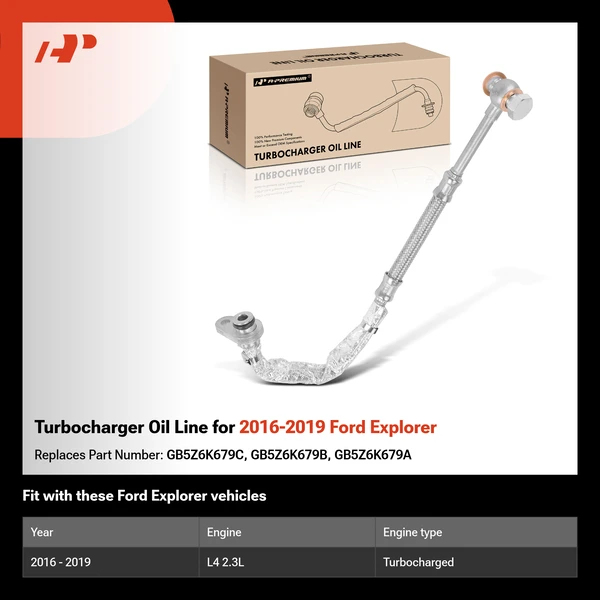 Turbocharger Oil Line for 2016-2019 Ford Explorer