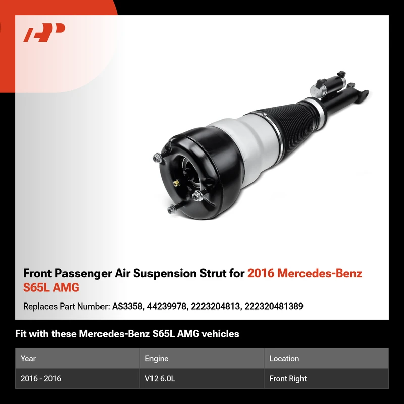 Front Passenger Air Suspension Strut for 2016 Mercedes-Benz S65L AMG